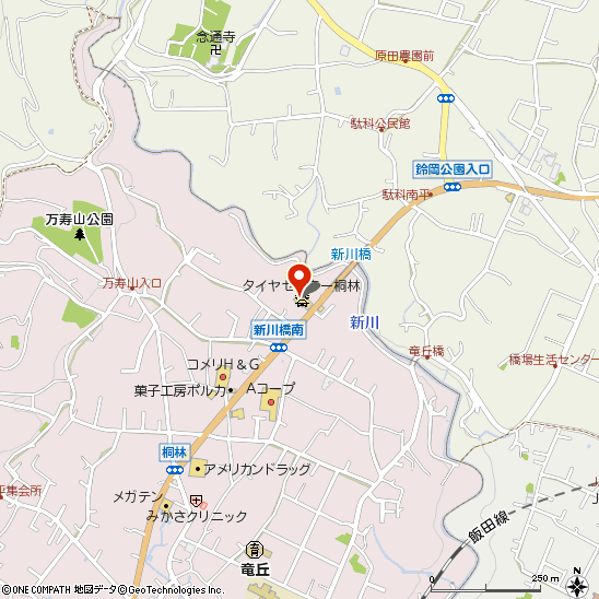タイヤセンター桐林付近の地図